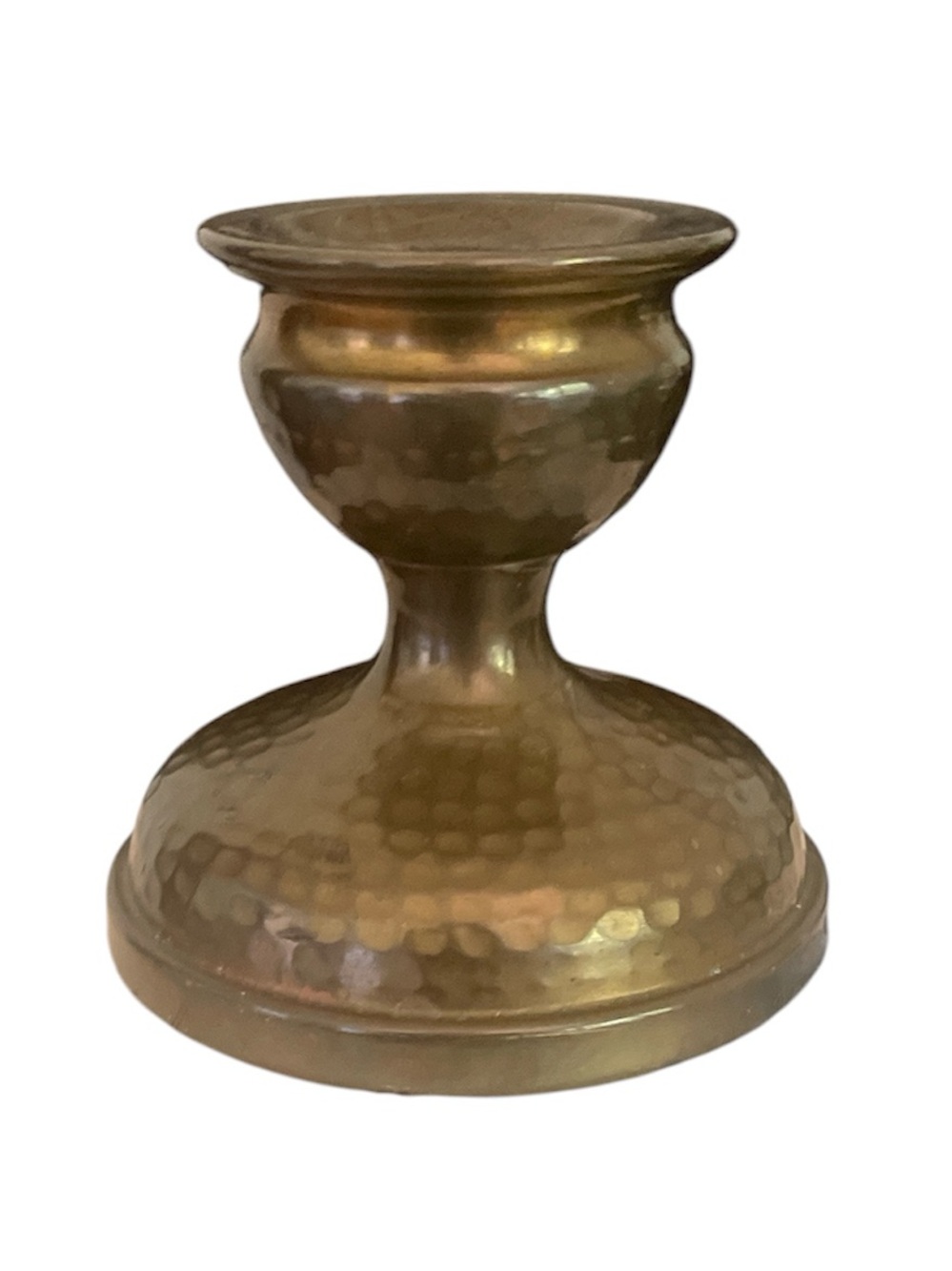 Brass Hammered Candlestick Holder Vintage Arts and Crafts Style